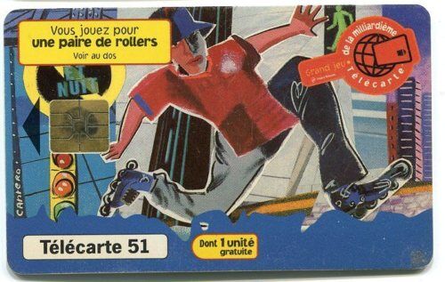 TELECARTE 51 VOUS JOUER POUR UNE PAIRE DE ROLLERS 110620817030