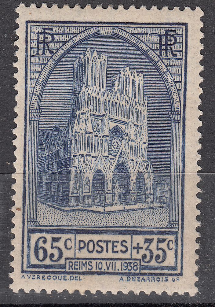 TIMBRE FRANCE NEUF 399 FETE RESTAURATION CATHEDRALE DE REIMS 121721953120