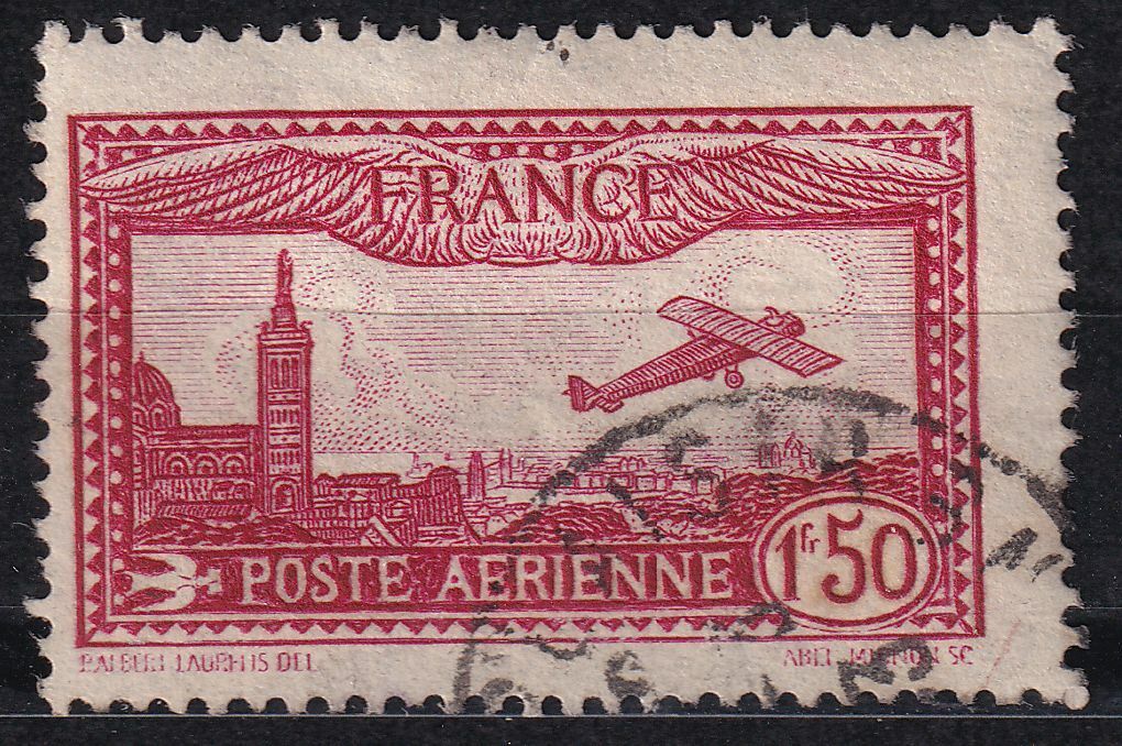 TIMBRE FRANCE OBLITERE PA N 5 AVION SURVOLANT MARSEILLE 125298290560