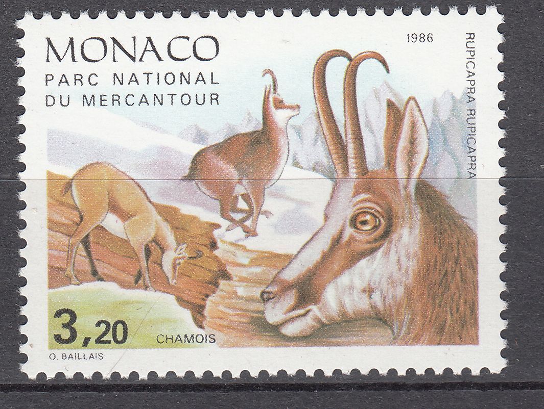 TIMBRE MONACO NEUF N 1524 FAUNE ANIMAUX CAPRA IBEX 123507022150