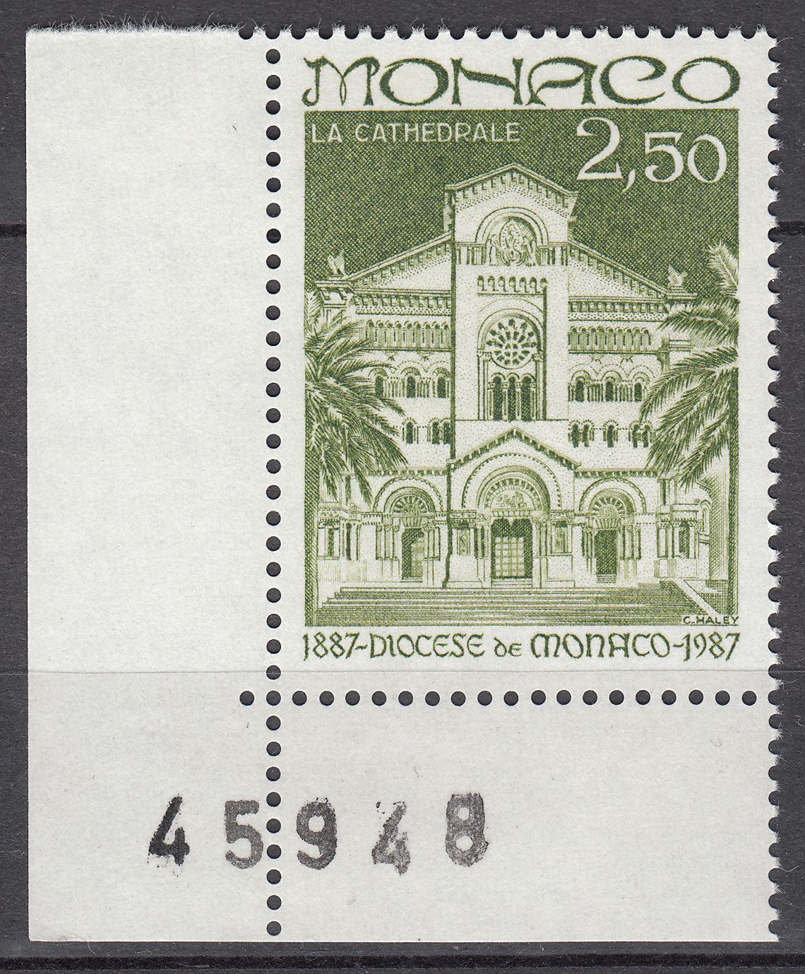 TIMBRE MONACO NEUF N 1574 LA CATHEDRALE 123509553190