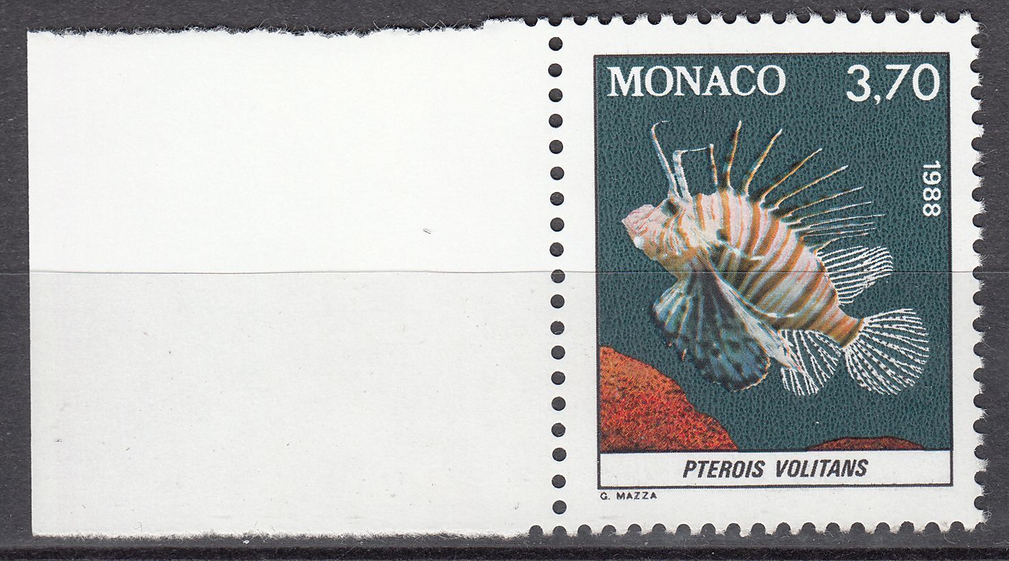 TIMBRE MONACO NEUF N 1619 FAUNE POISSON PTEROIS VOLITANS 401644448330