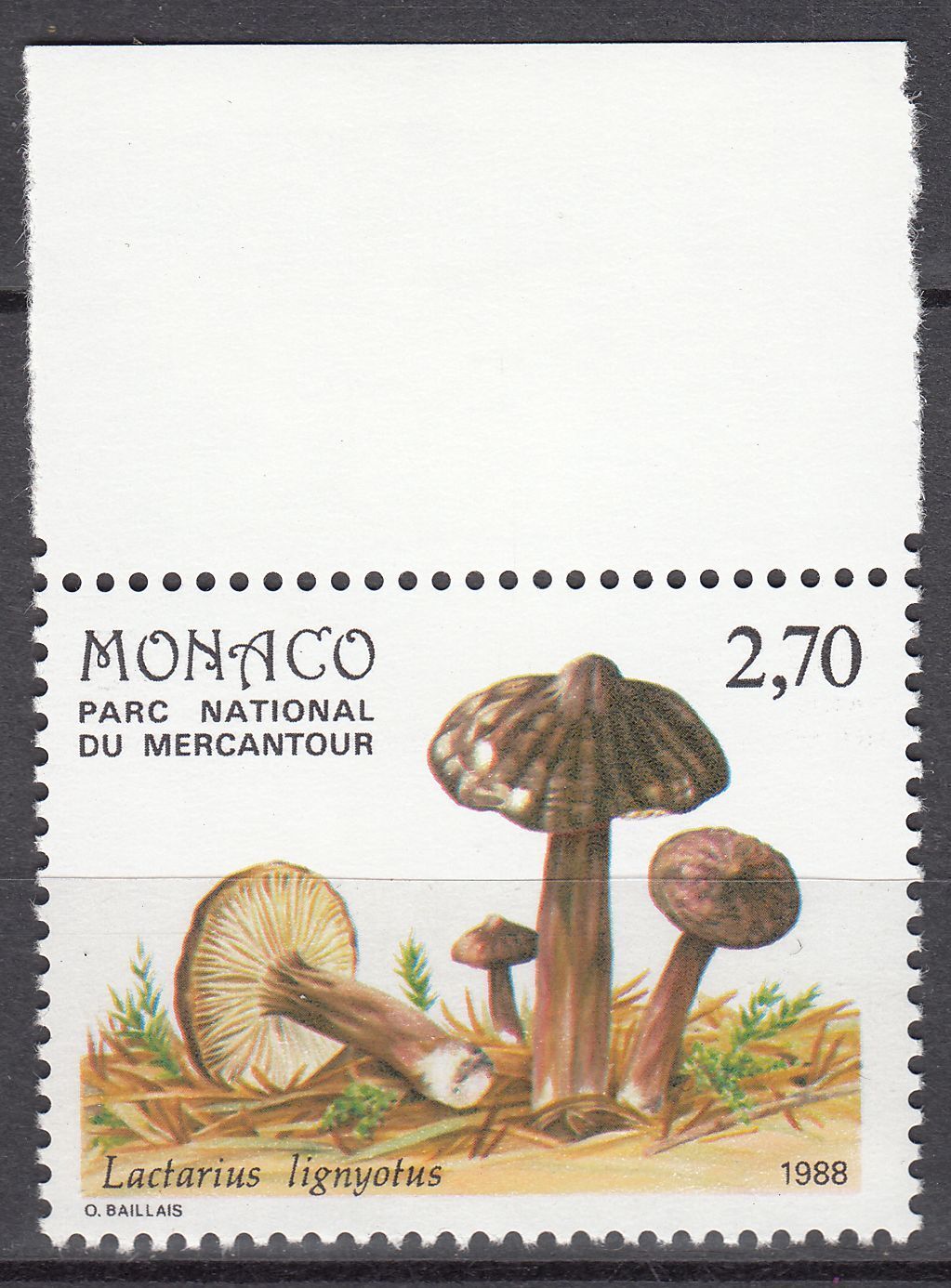 TIMBRE MONACO NEUF N 1631 FLORE CHAMPIGNON MERCANTOUR LACTARIUS LIGNYOTUS 123510331060