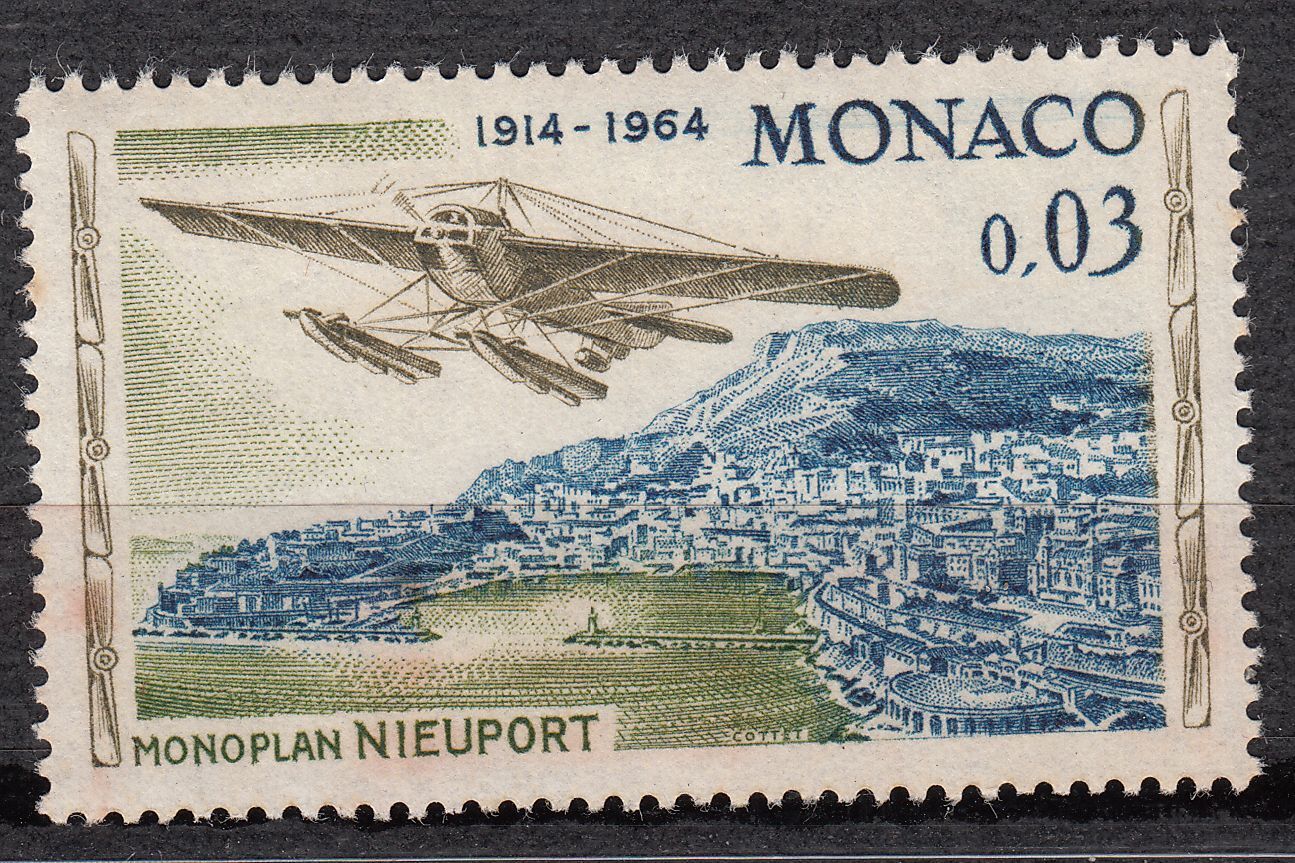 TIMBRE MONACO NEUF N 639 AVIATION MONOPLAN NIEUPORT 123109382740