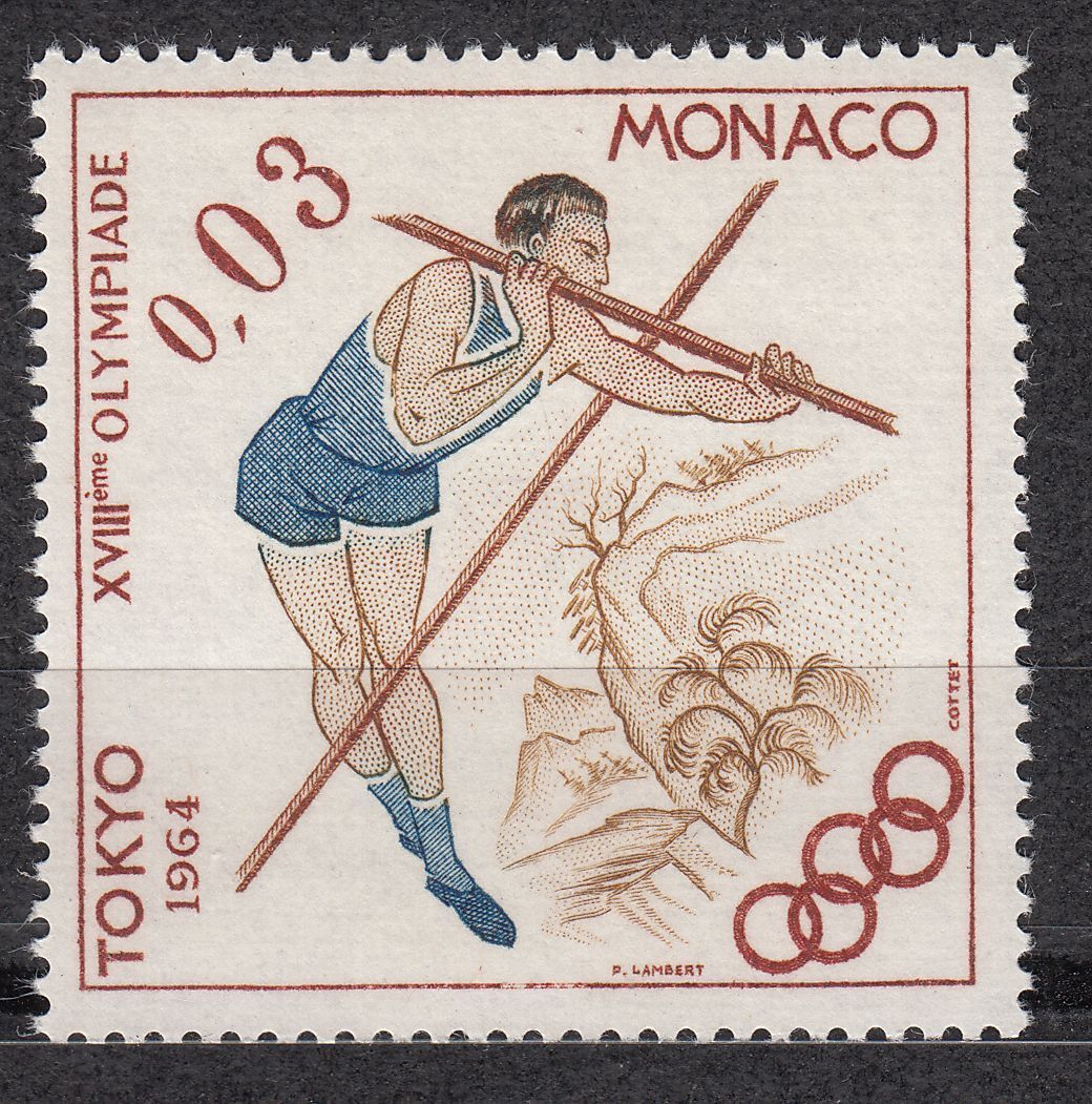 TIMBRE MONACO NEUF N 656 JEUX OLYMPIQUES DE TOKYO SAUT A LA PERCHE 123116955690