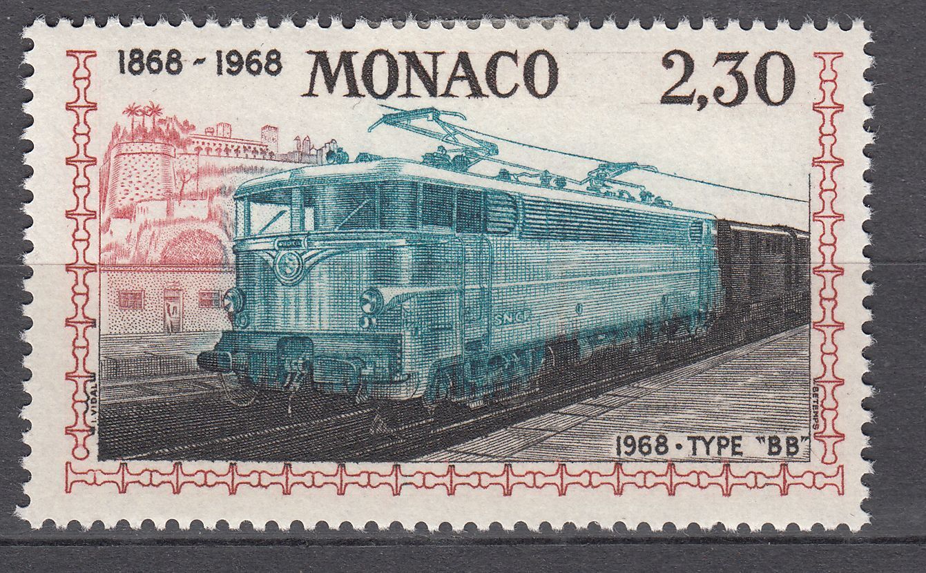 TIMBRE MONACO NEUF N 757 LOCOMOTIVES SNCF TYPE BB 1968 123287451930