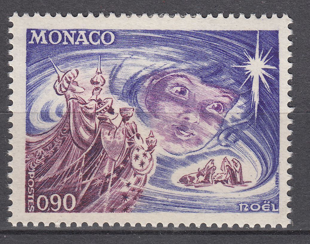 TIMBRE MONACO NEUF N 902 NOEL VISAGE D ENFANT LA NATIVITE ET LES ROIS MAGES 123332130500