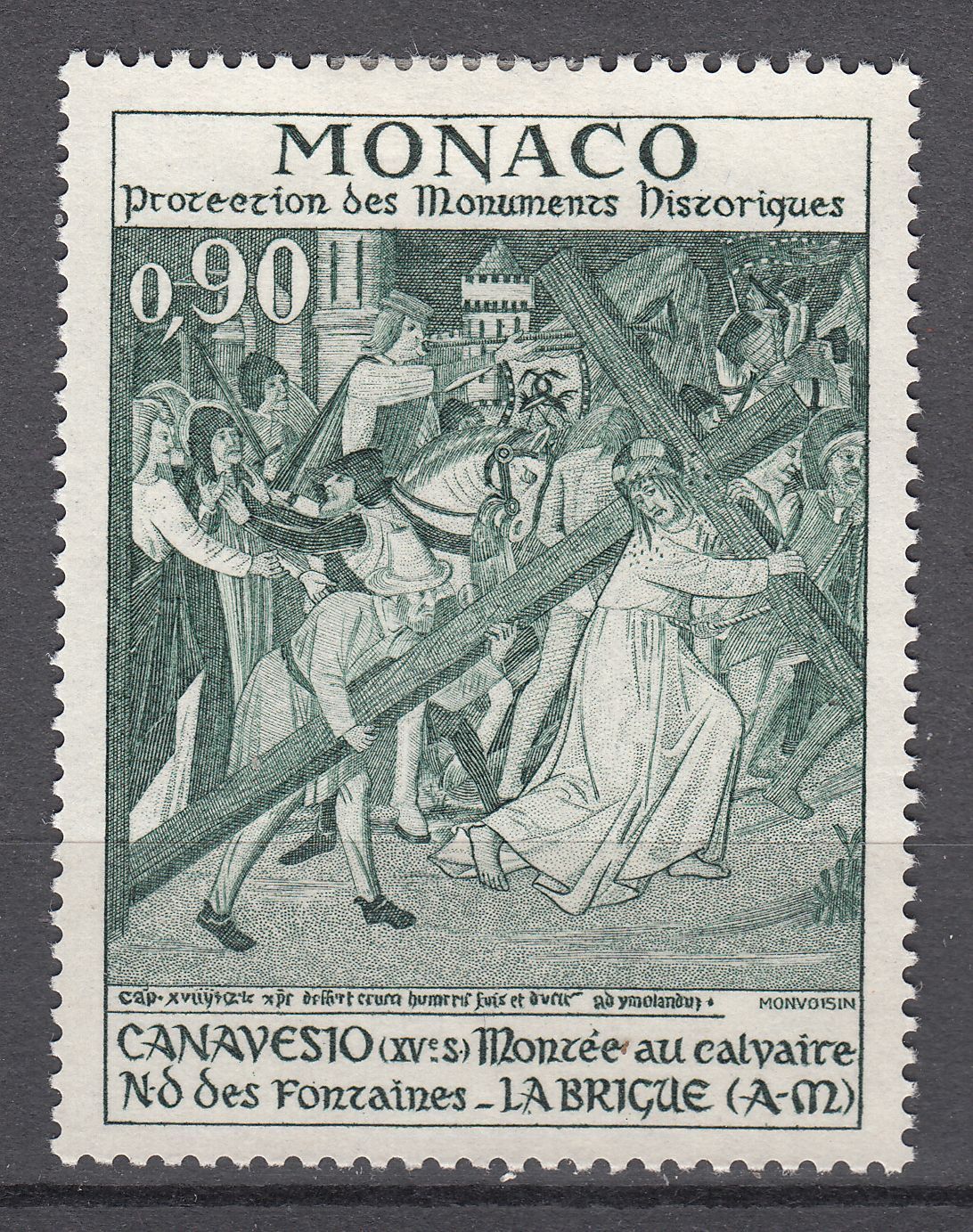 TIMBRE MONACO NEUF N 907 MONUMENTS HISTORIQUE MONTEE AU CALVAIRE 401589285940