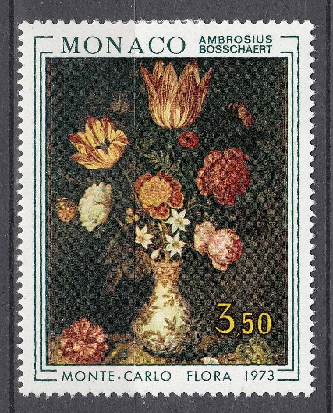 TIMBRE MONACO NEUF N 916 FLORALIES VASE AVEC FLEURS AMBROSIUS BOSSCHAERT 401589293000