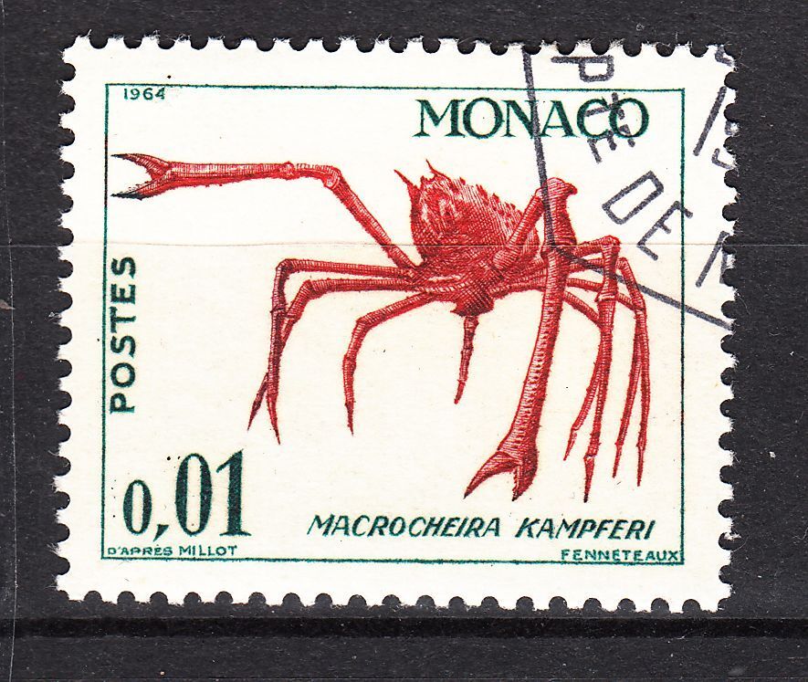 TIMBRE MONACO OBL N 537 A FAUNE ET FLORE CRABE MACROCHEIRA KAMPFERI 123493278580