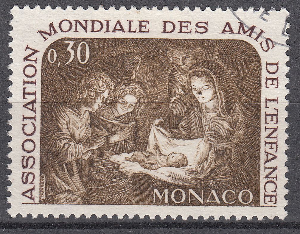 TIMBRE MONACO OBL N 688 LA NATIVITE DE GHERARDO DELLE NOTTI 123185395200