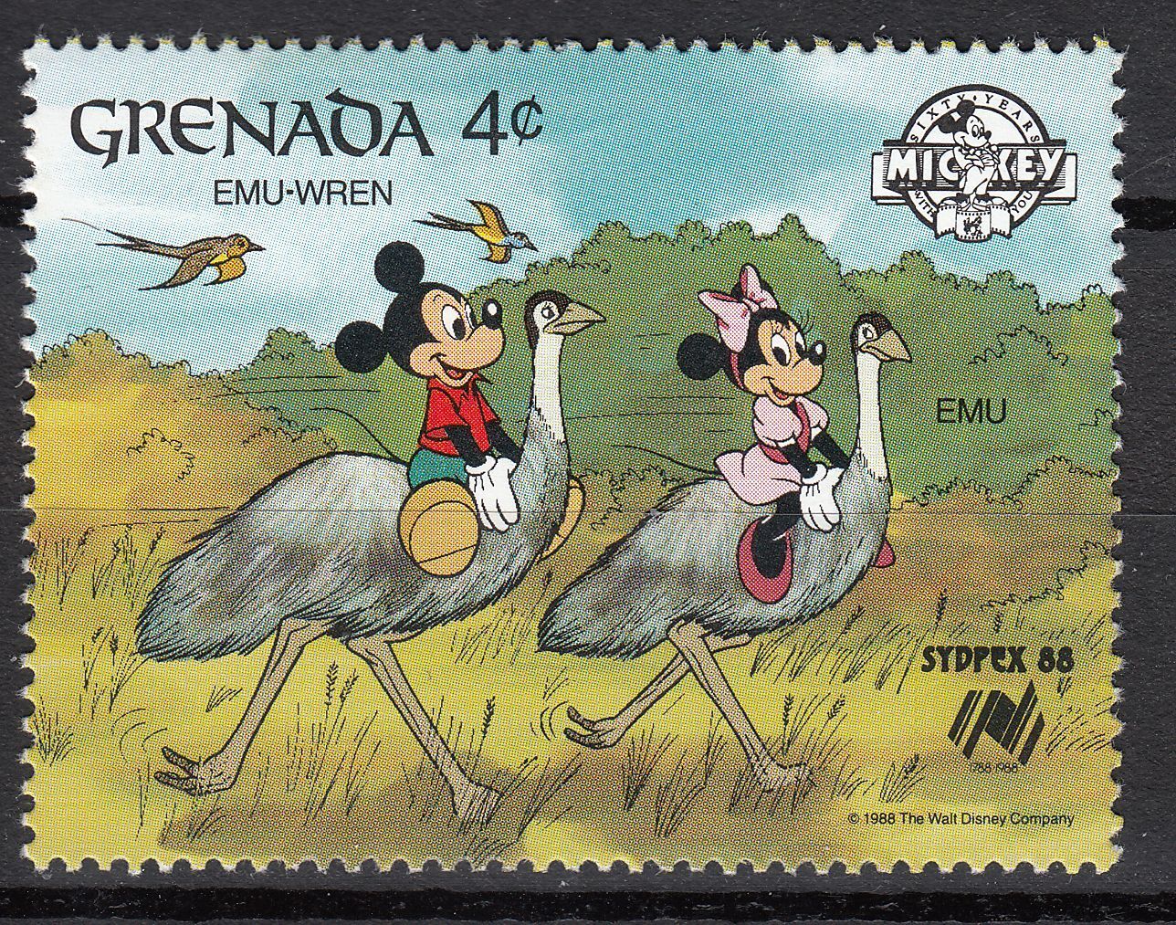 TIMBRE NEUF WALT DISNEY MICKEY MINIE EMU WREN AUSTRALIE 121915370240