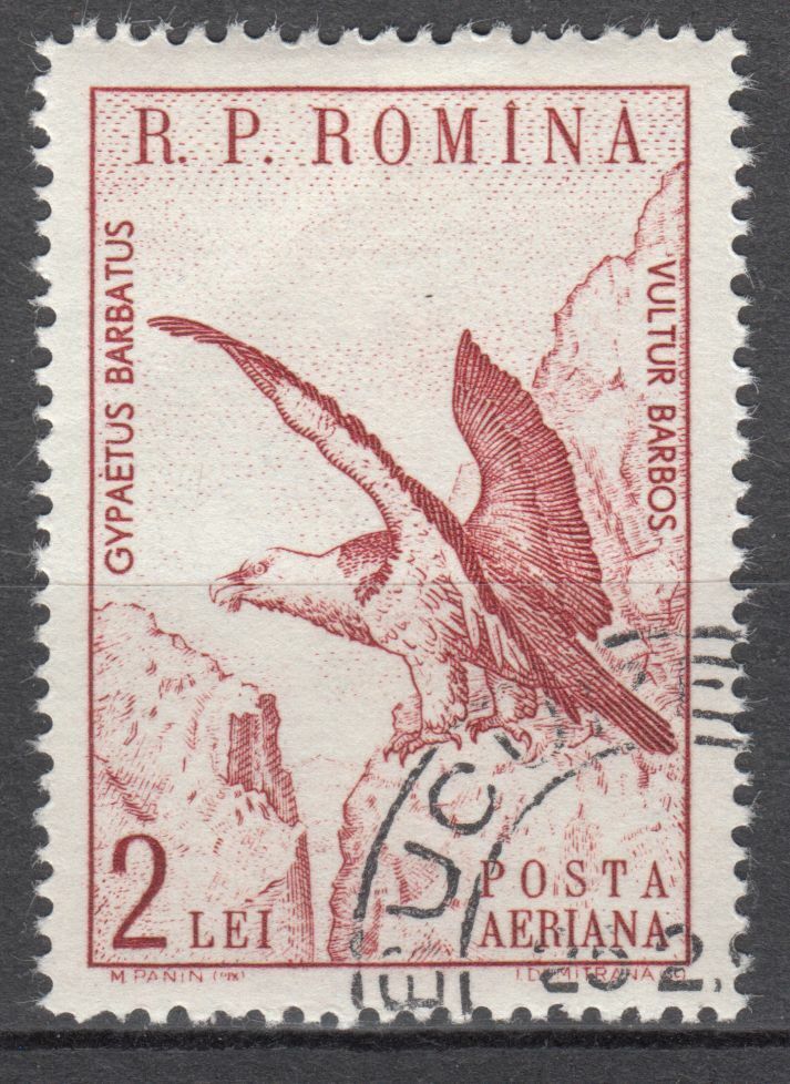 TIMBRE ROUMANIE OBL PA N 109 FAUNE OISEAU GYPAETE 402005334990