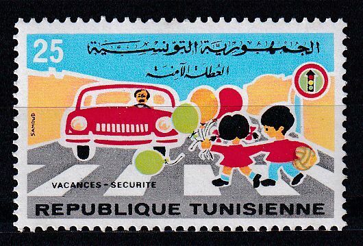 TIMBRE TUNISIE N 804 PREVENTION ROUTIERE 125101972250