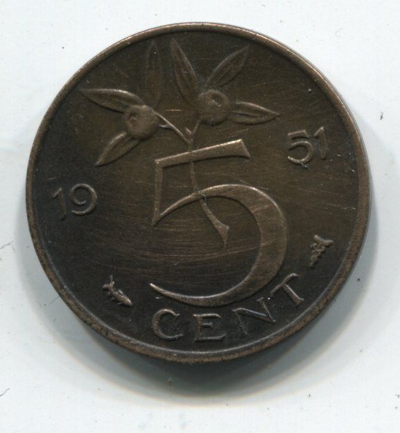 5 CENTS 1951 HOLLANDE 120904247121