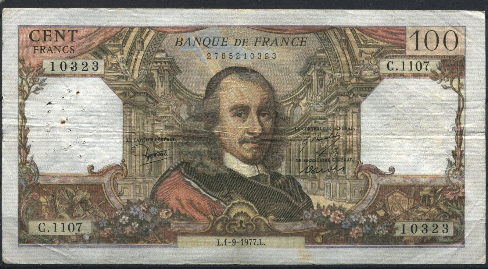 BILLET 100 FRANCS CORNEILLE L1 9 1977L 110899228931