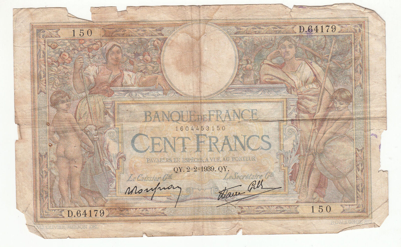 BILLET FRANCE 100 FRANCS MERSON 2 2 1939 QY 122416689871