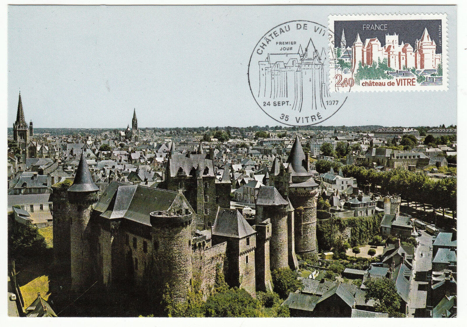 CARTE MAXIMUM FDC 1977 TIMBRE N 1949 CHATEAU DE VITRE 401444038981