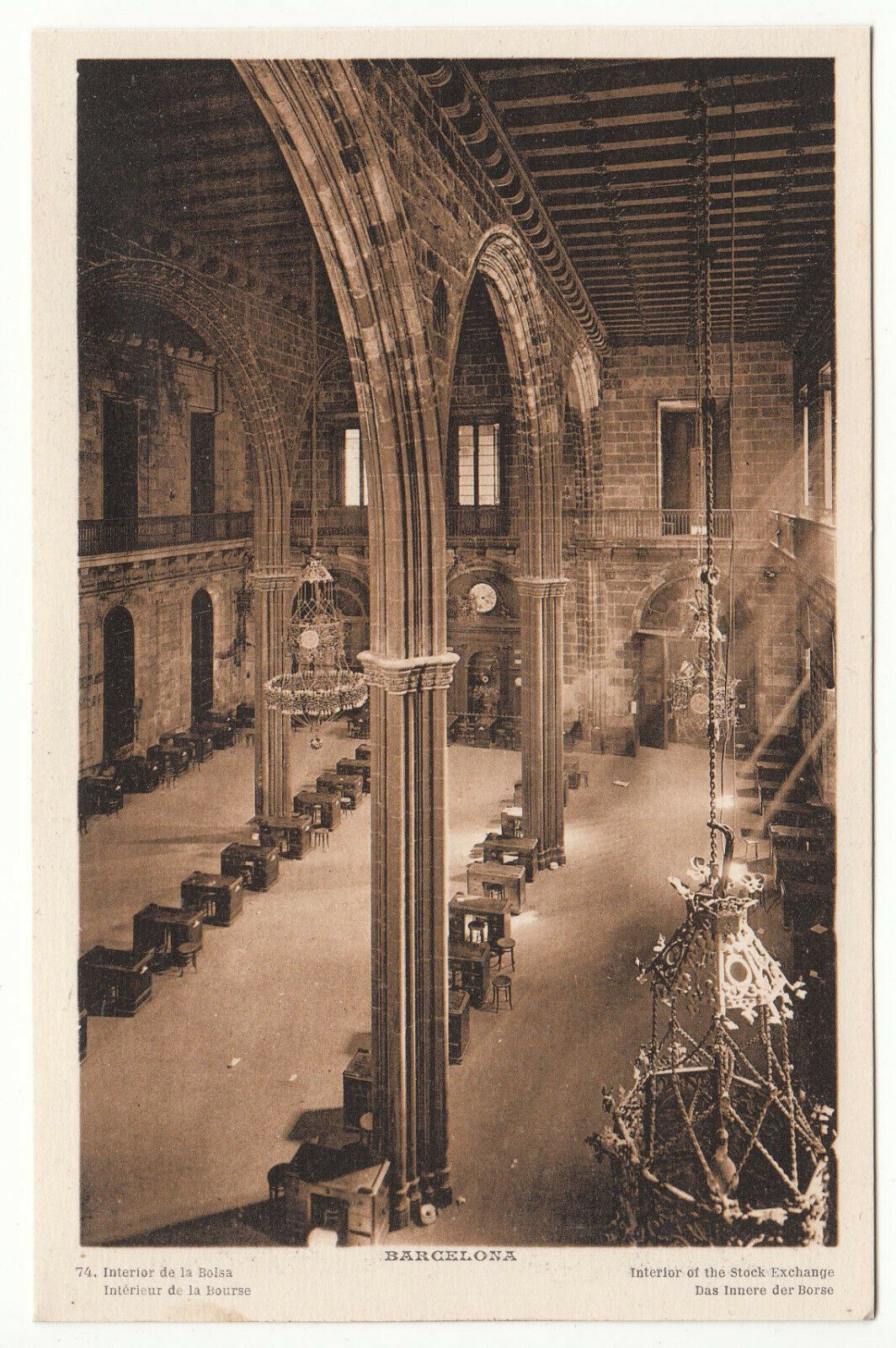 CARTE POSTALE BARCELONA INTERIOR DE LA BOISA INTERIEUR DE LA BOURSE 124011748951