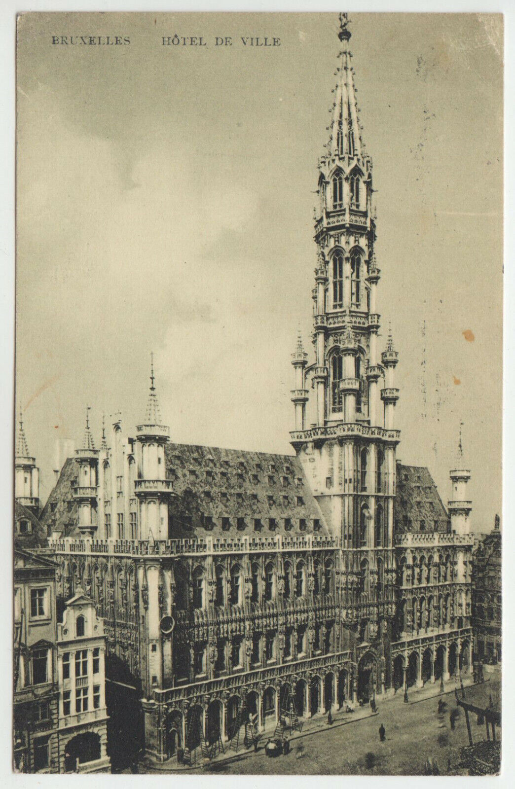 CARTE POSTALE BRUXELLES HOTEL DE VILLE 1908 124178289801