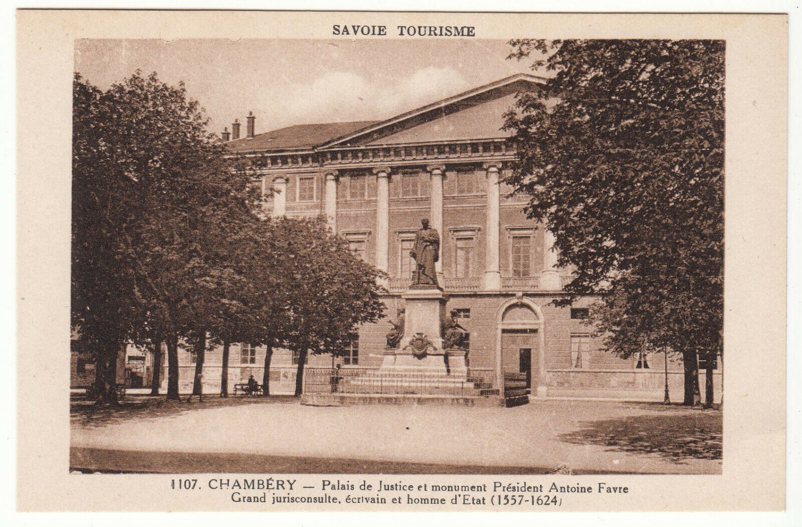 CARTE POSTALE CHAMBERY PALAIS DE JUSTICE MONUMENT PRESIDENT ANTOINE FAVRE 124015606621