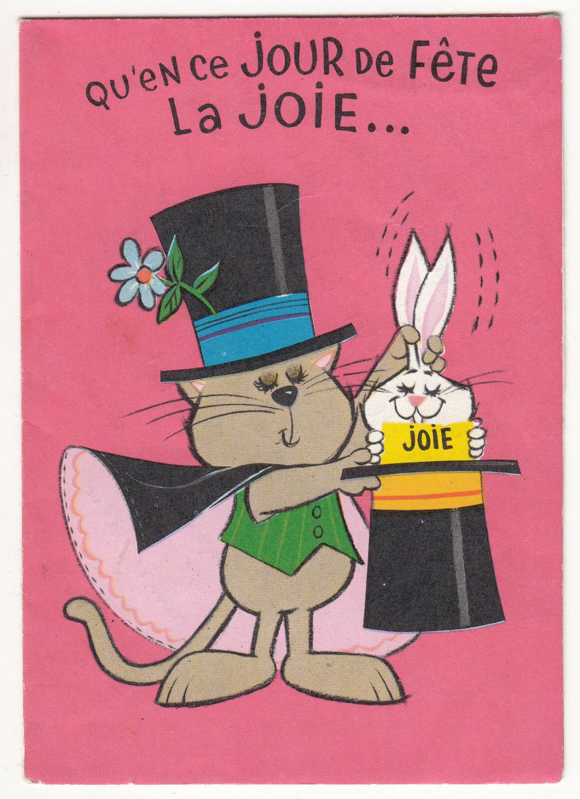 CARTE POSTALE CHAT ET LAPIN LA JOIE 122913963321