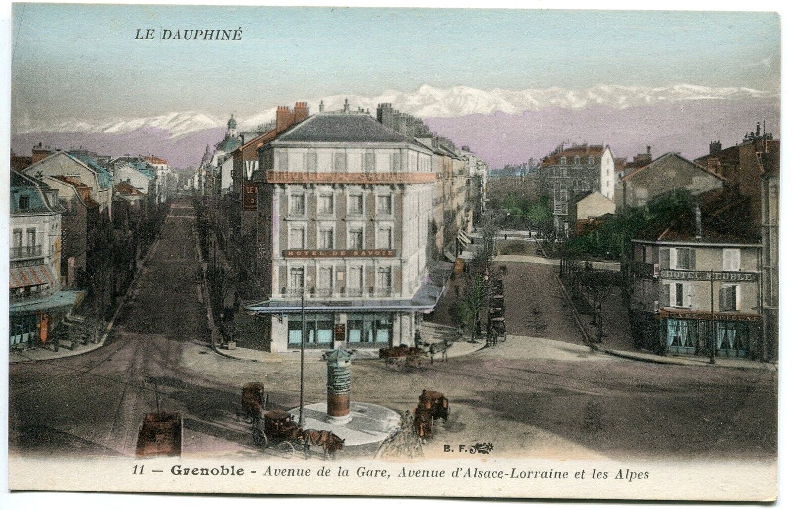 CARTE POSTALE GRENOBLE AVENUE DE LA GARE AVENUE D ALSACE LORRAINE ET LES ALPES 121235811391