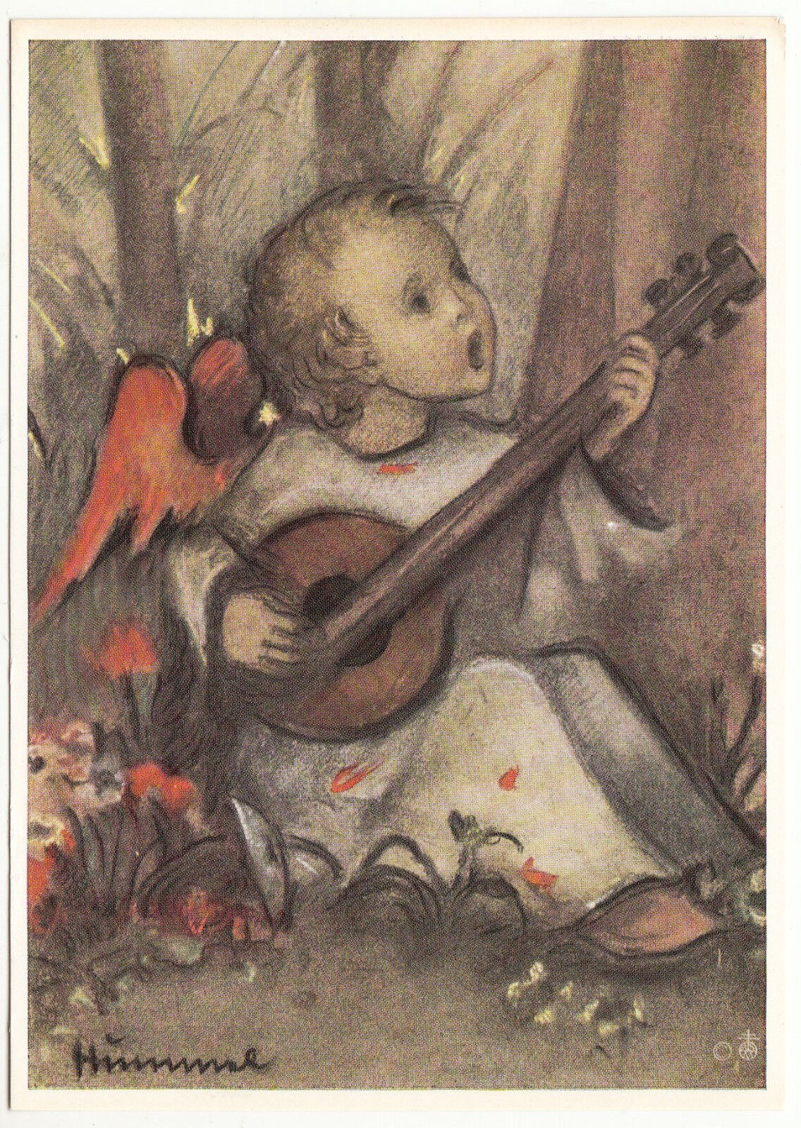 CARTE POSTALE ILLUSTRATEUR HUMMEL N 14469 ENFANT ANGE GUITARE 122994456851