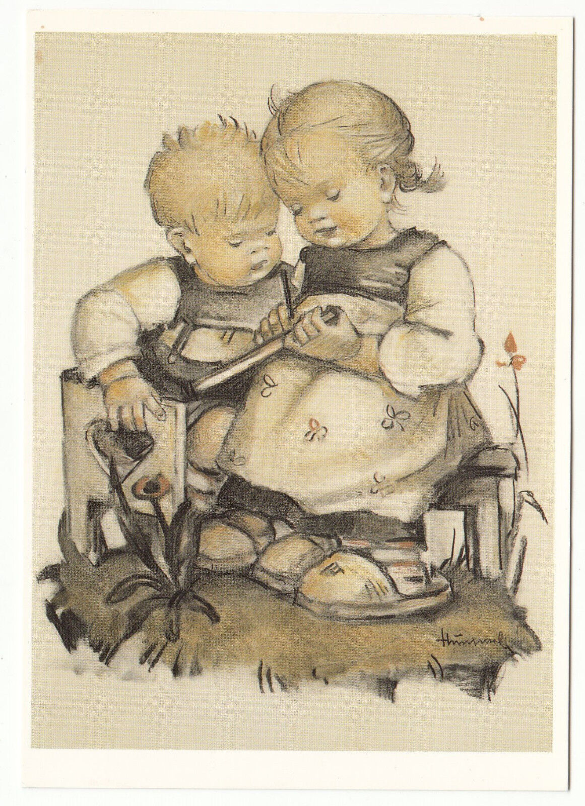 CARTE POSTALE ILLUSTRATEUR HUMMEL N 621193 little brother s lesson 401500533721