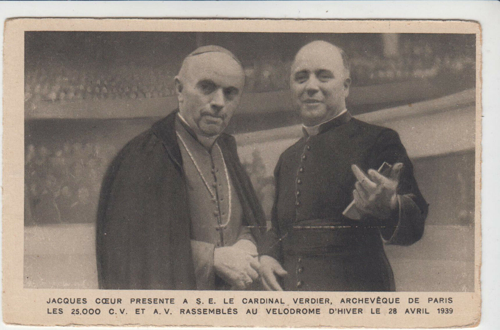 CARTE POSTALE JACQUES COEUR ET CARDINAL VERDIER ARCHEVEQUE DE PARIS 401899569681