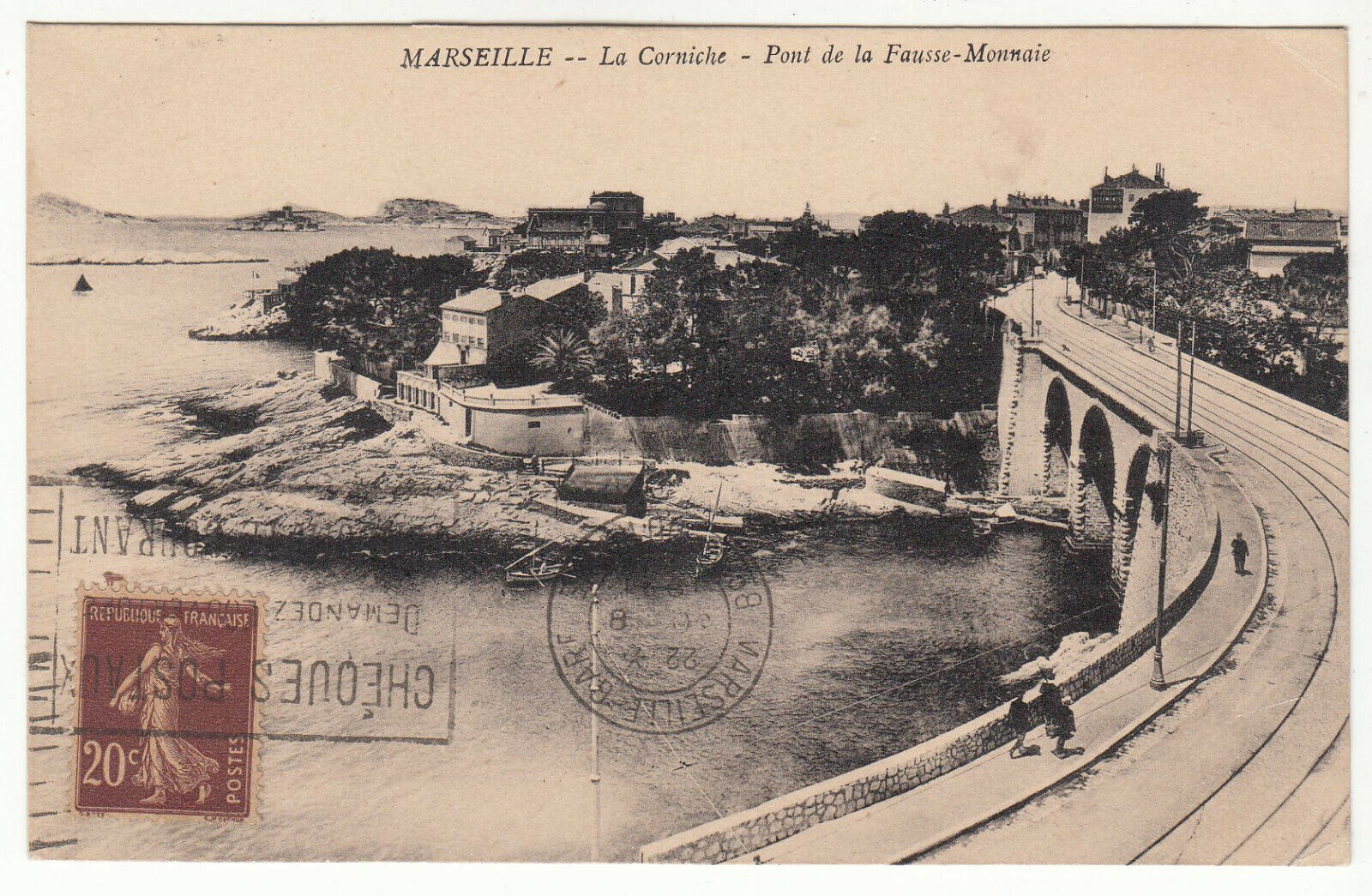 CARTE POSTALE MARSEILLE LA CORNICHE PONT DE LA FAUSSE MONNAIE 123973968411