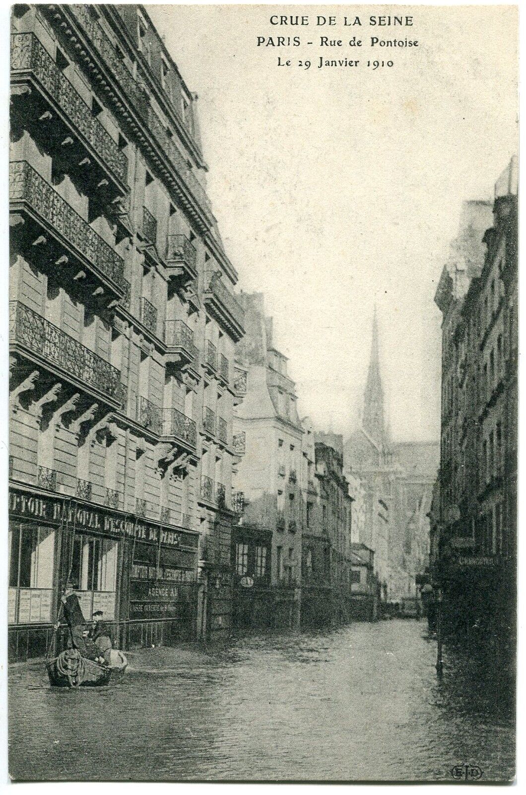 CARTE POSTALE PARIS CRUE DE LA SEINE 29 JANVIER 1910 RUE DE PONTOISE 121377850851