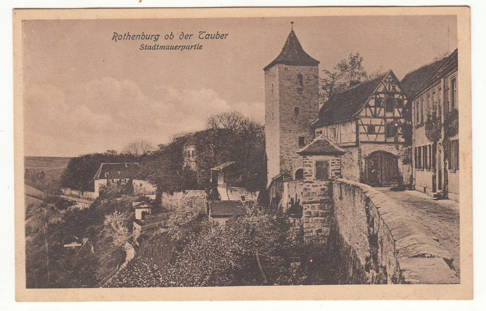 CARTE POSTALE POFTKARTE ALLEMAGNE ROTHENBURG O DER TAUBER STADTMAUERPARTIE 401624102211