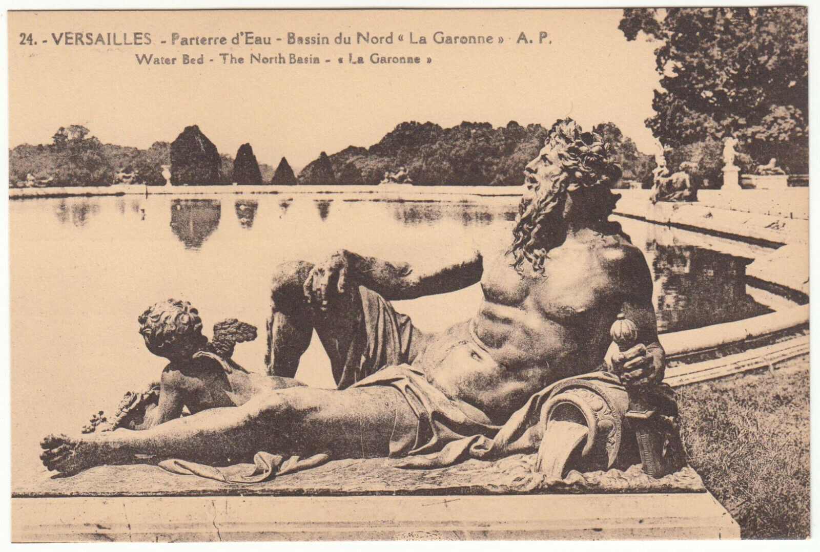 CARTE POSTALE VERSAILLE PARTERRE D EAU BASSIN DU NORD LA GARONNE 124026659371