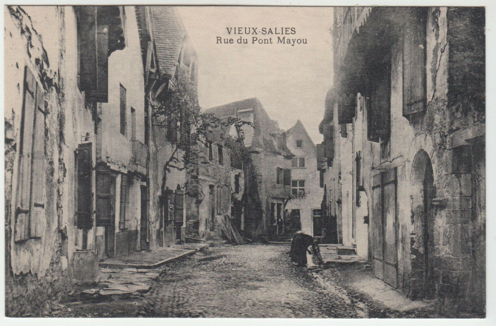 CARTE POSTALE VIEUX SALIES RUE DU PONT MAYOU 402106509681