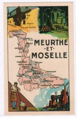 CHROMO GEOGRAPHIE CARTE DEPARTEMENT MEURTHE ET MOSELLE 110615371511