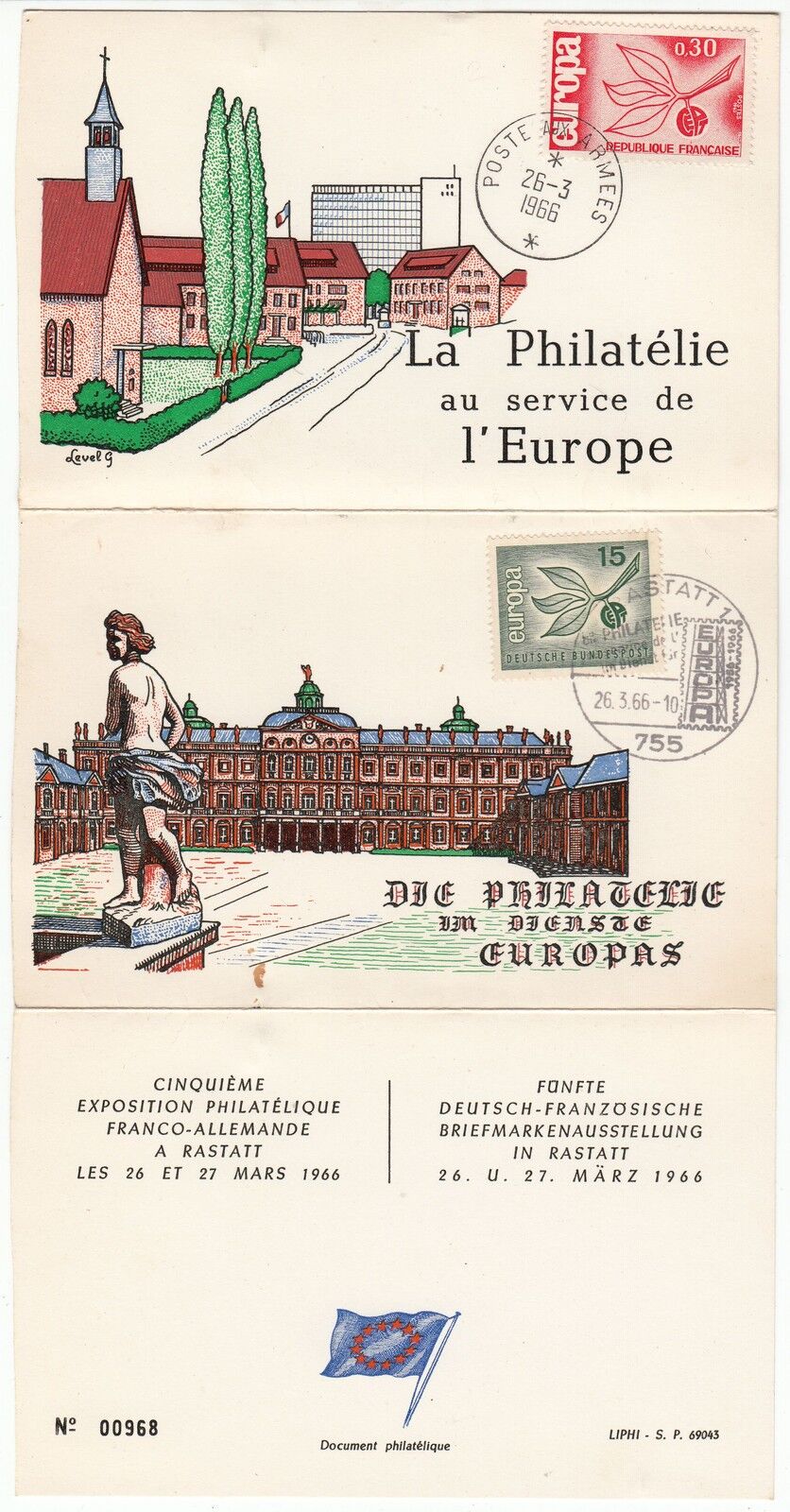 DOCUMENT PHILATELIQUE 1966 EUROPA FRANCE ALLEMAGNE POSTE AUX ARMEES 401032197161