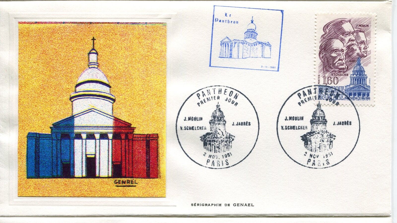 ESSAIE SERIGRAPHIE DE GENAEL PREMIER JOUR 1981 LE PANTHEON 121458843591