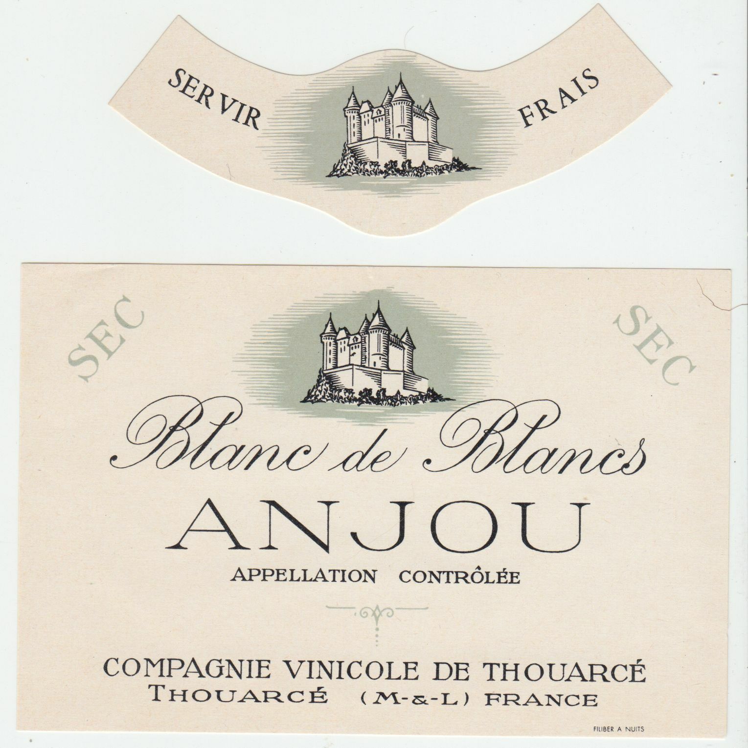 ETIQUETTE DE VIN ANJOU BLANC DE BLANCS 124511870201