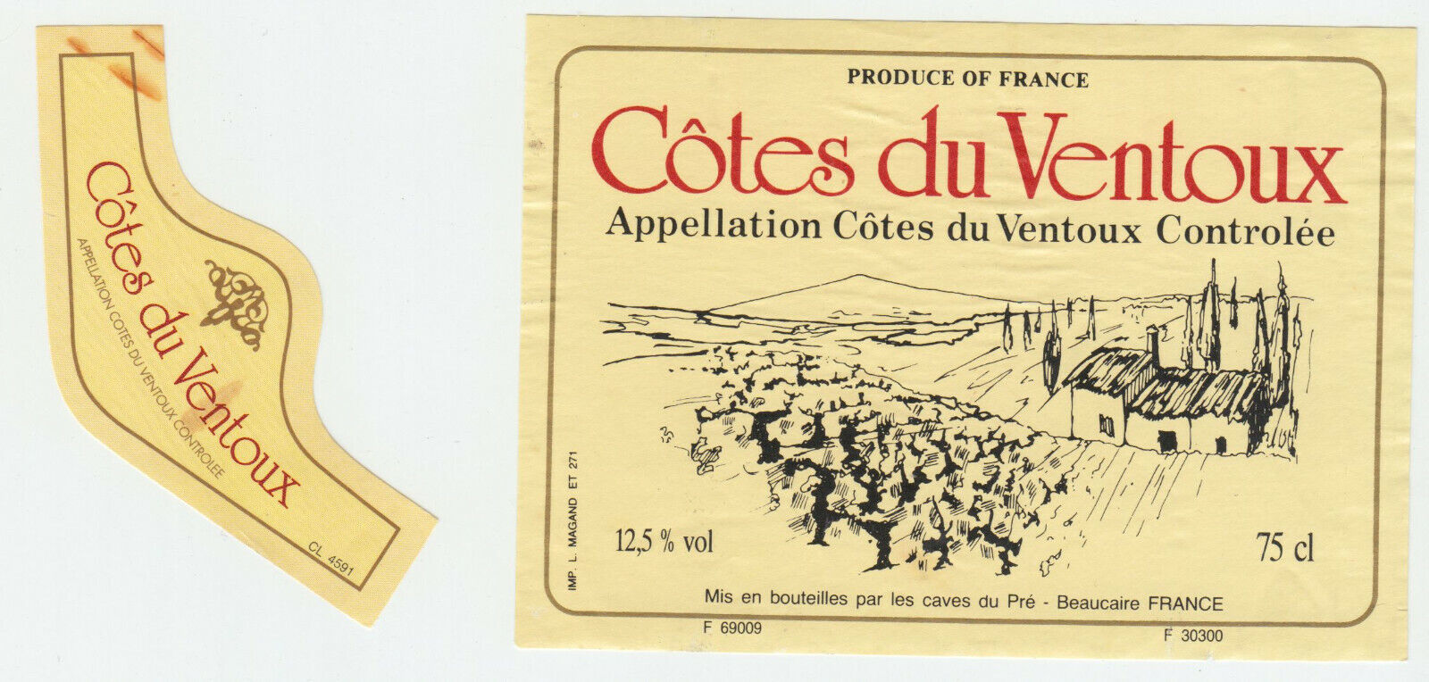 ETIQUETTE DE VIN COTES DU VENTOUX 124461948581