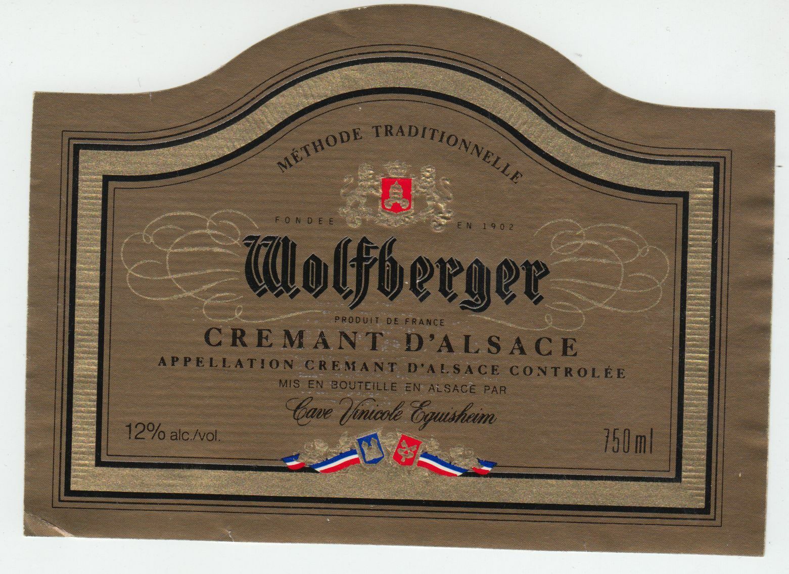 ETIQUETTE DE VIN CREMANT D ALSACE WOLFBERGER 124511870211