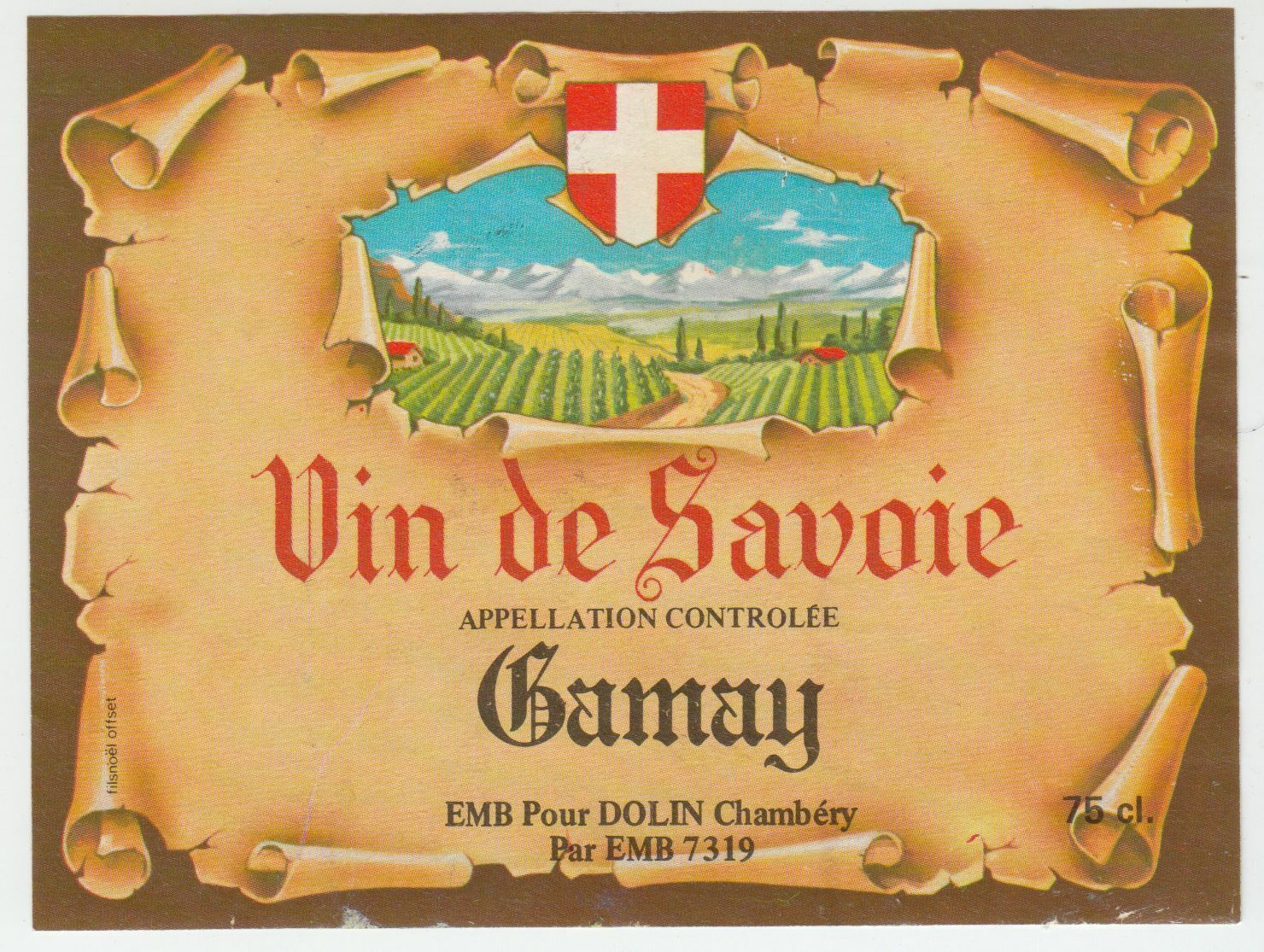 ETIQUETTE DE VIN DE SAVOIE GAMAY 402631697881