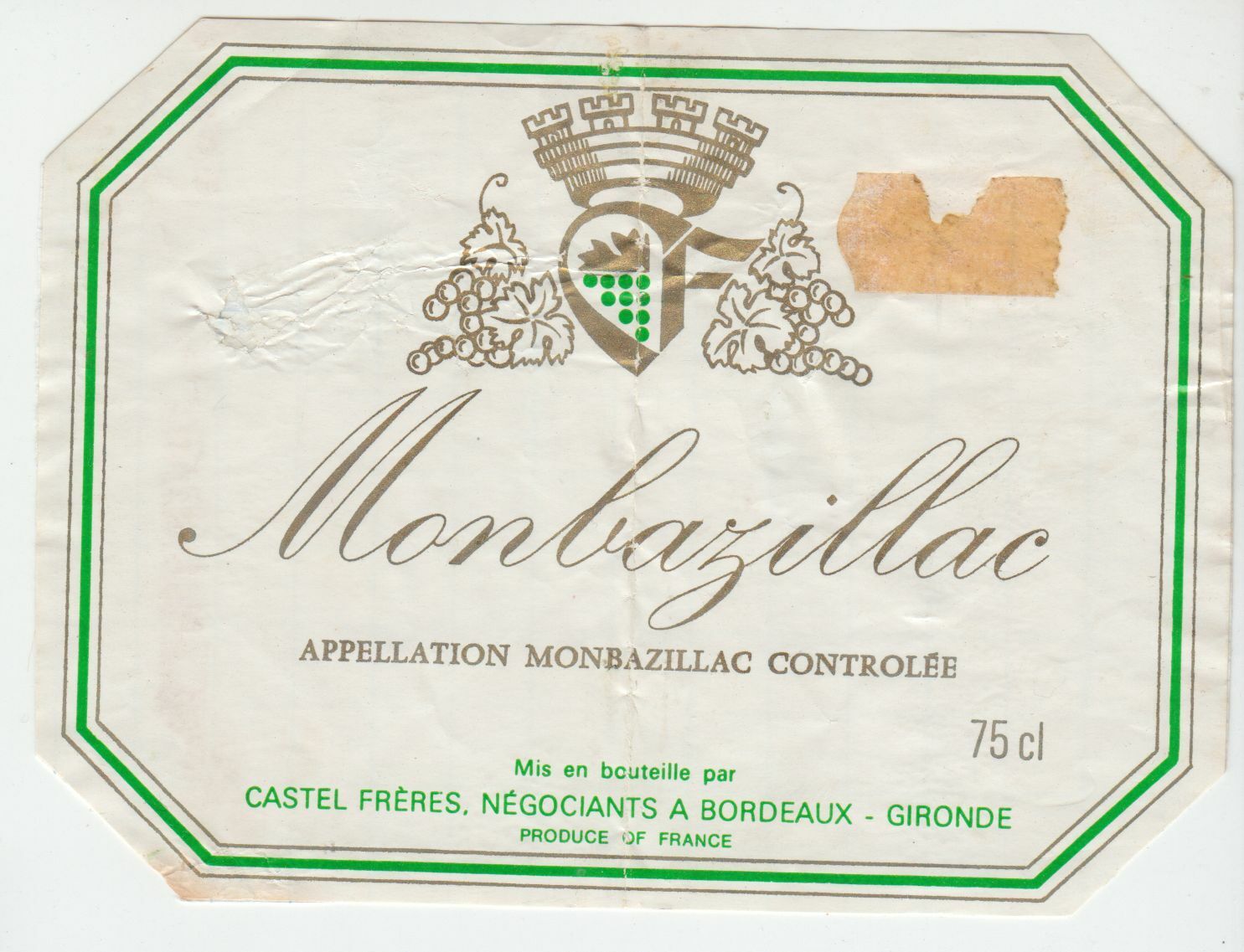 ETIQUETTE DE VIN MONBAZILLAC CASTEL FRERES 124539262571