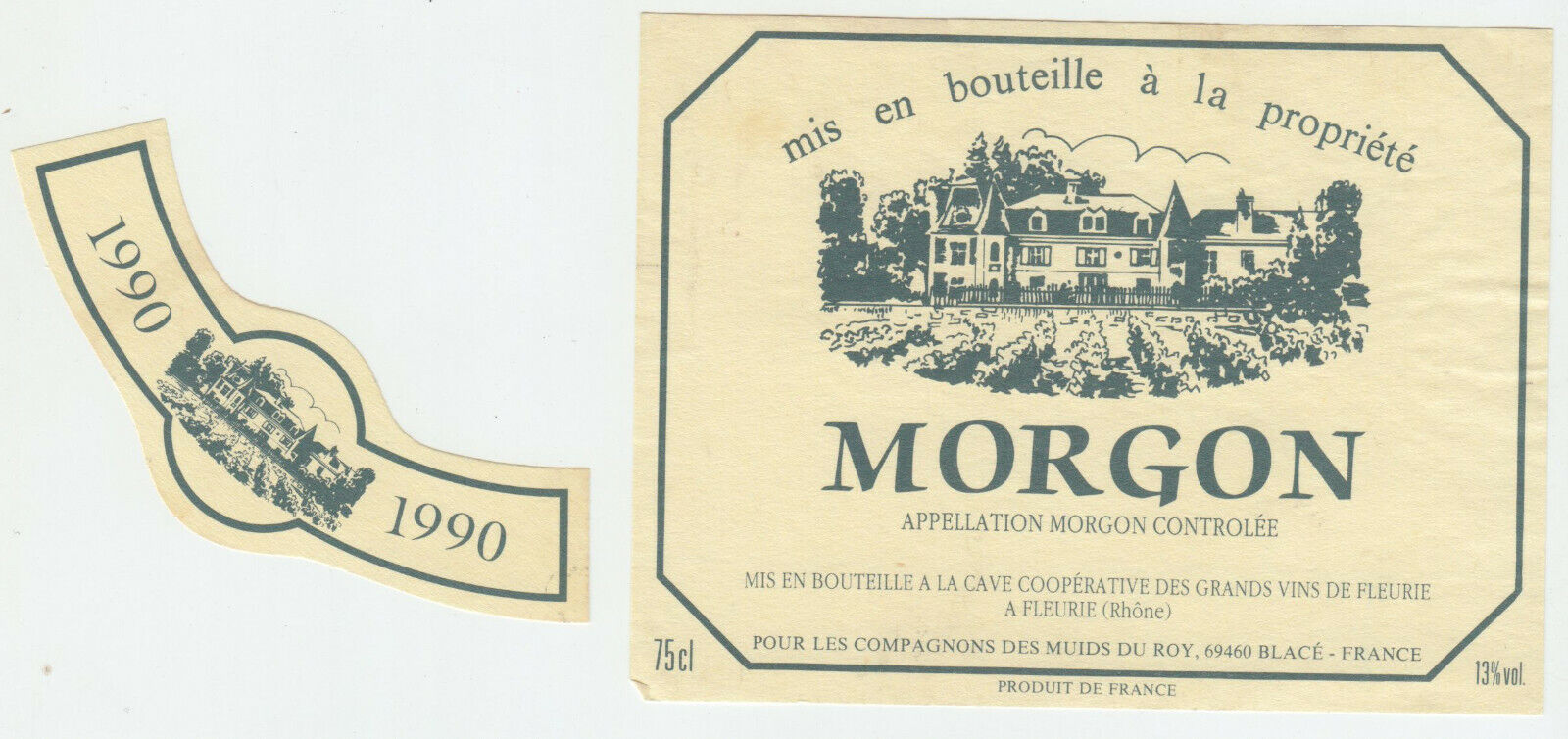 ETIQUETTE DE VIN MORGON 1990 402673357251