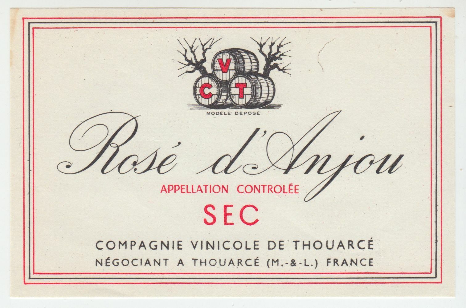 ETIQUETTE DE VIN SAUMUR ROSE D ANJOU SEC CVT 402631697821