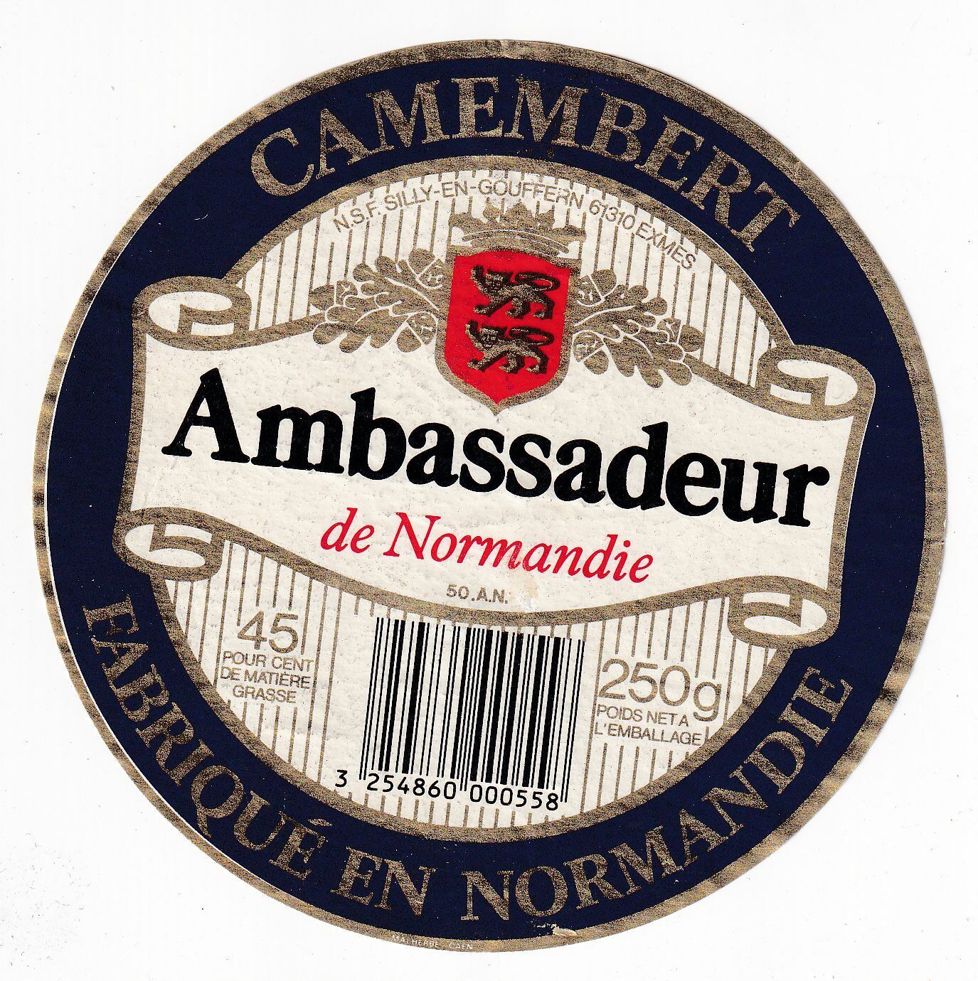 ETIQUETTE FROMAGE CAMEMBERT DE NORMANDIE AMBASSADEUR 125264489781