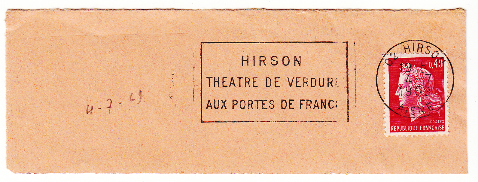 FLAMME HIRSON 1969 THEATRE DE VERDURE AUX PORTES DE FRANCE 402061274251