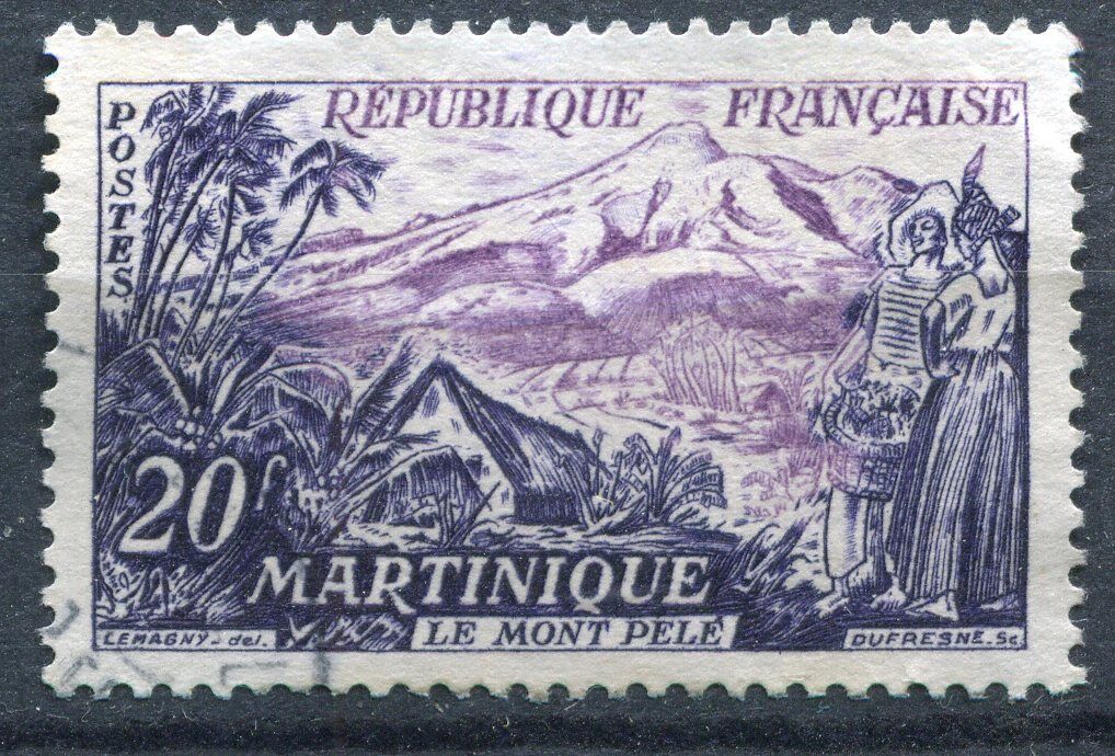 FRANCE TIMBRE OBL N 1041 LE MONT PELE MARTINIQUE 110936094181