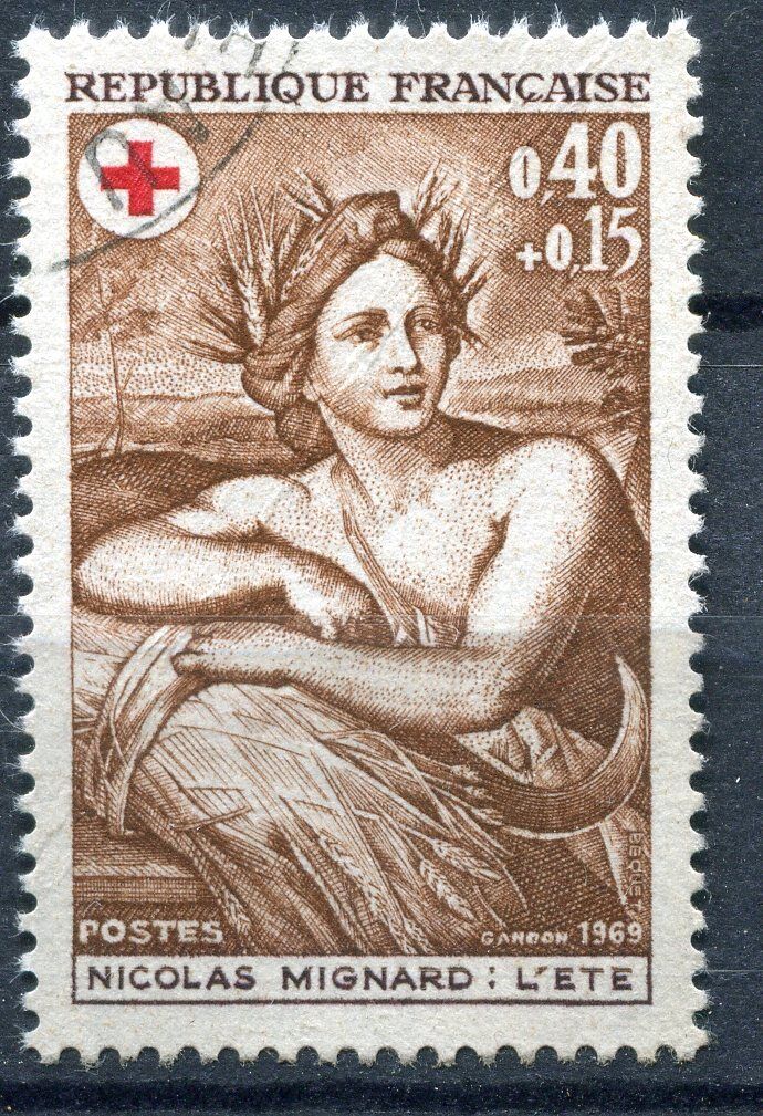 FRANCE TIMBRE OBL N 1619 L ETE CROIX ROUGE NICOLAS MIGNARD 120970645581