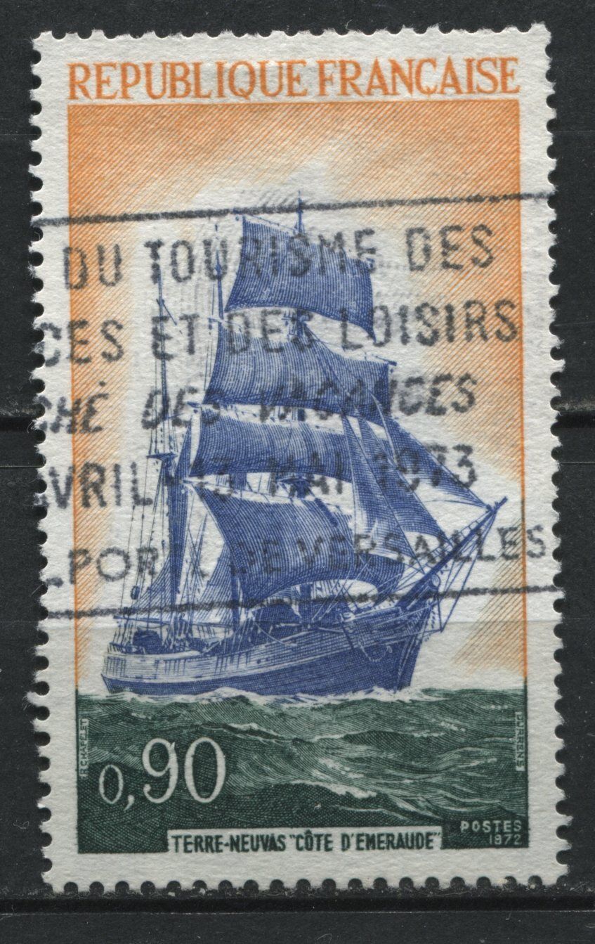 FRANCE TIMBRE OBL N 1717 TROIS MAT TERRE NEUVAS COTE D EMERAUDE 110930882321